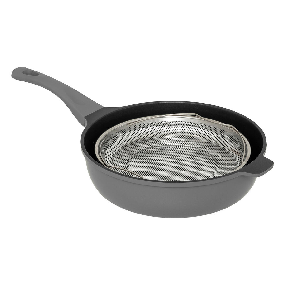 DAMPFGAR-PFANNE Healthy 4-teilig - Grau, Metall (30cm) - 5five Simply Smart