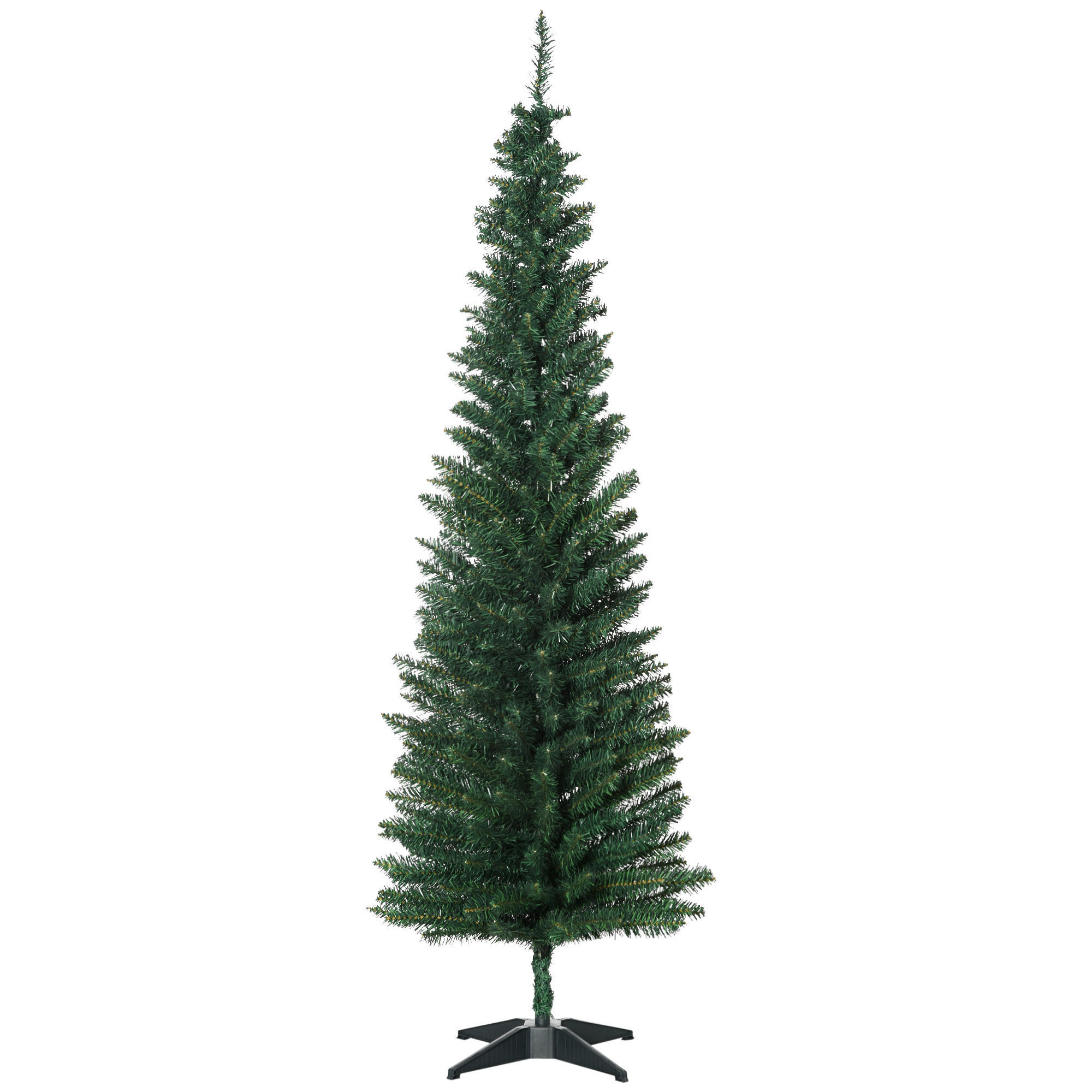 WEIHNACHTSBAUM 390 Spitzen Tannenbaum mit Kunststoffständer Grün - Grün, Kunststoff (180cm) - HOMCOM