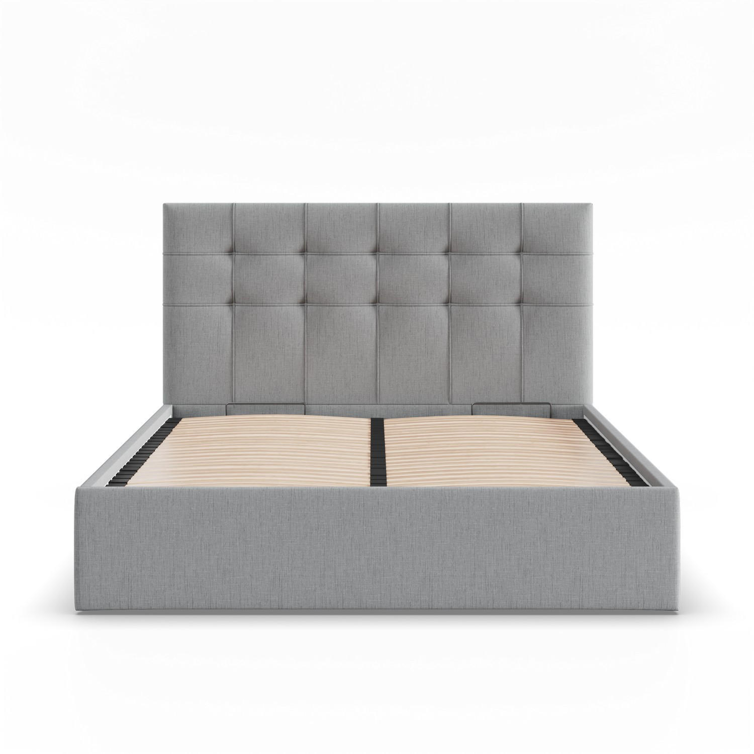 POLSTERBETT MIT KOPFTEIL 140x200 mit Bettkasten SORIA, Grau - Hellgrau, Textil (140/200cm) - Mebligo