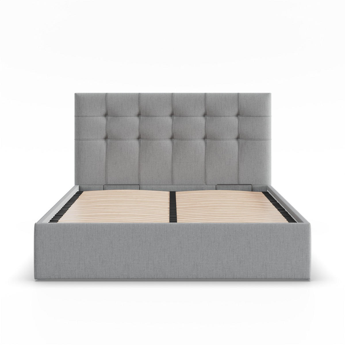 POLSTERBETT MIT KOPFTEIL 180x200 mit Bettkasten SORIA, Grau - Hellgrau, Textil (180/200cm) - Mebligo