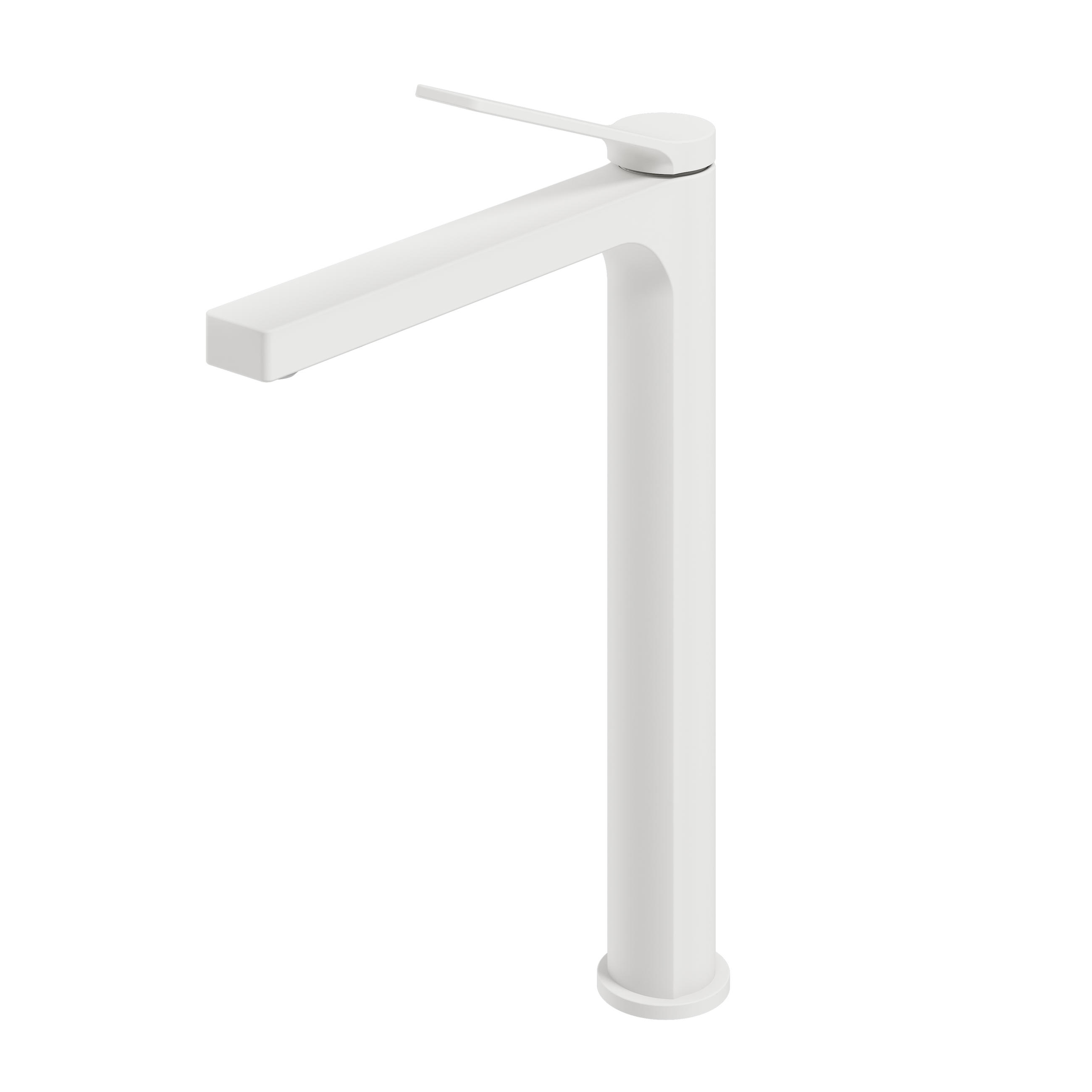 WASCHTISCHARMATUR mit Zertifiziertem Filterelement Weiß Matt Hoher Stil - Weiß, Metall (23.3/4.6/33.5cm) - EMKE