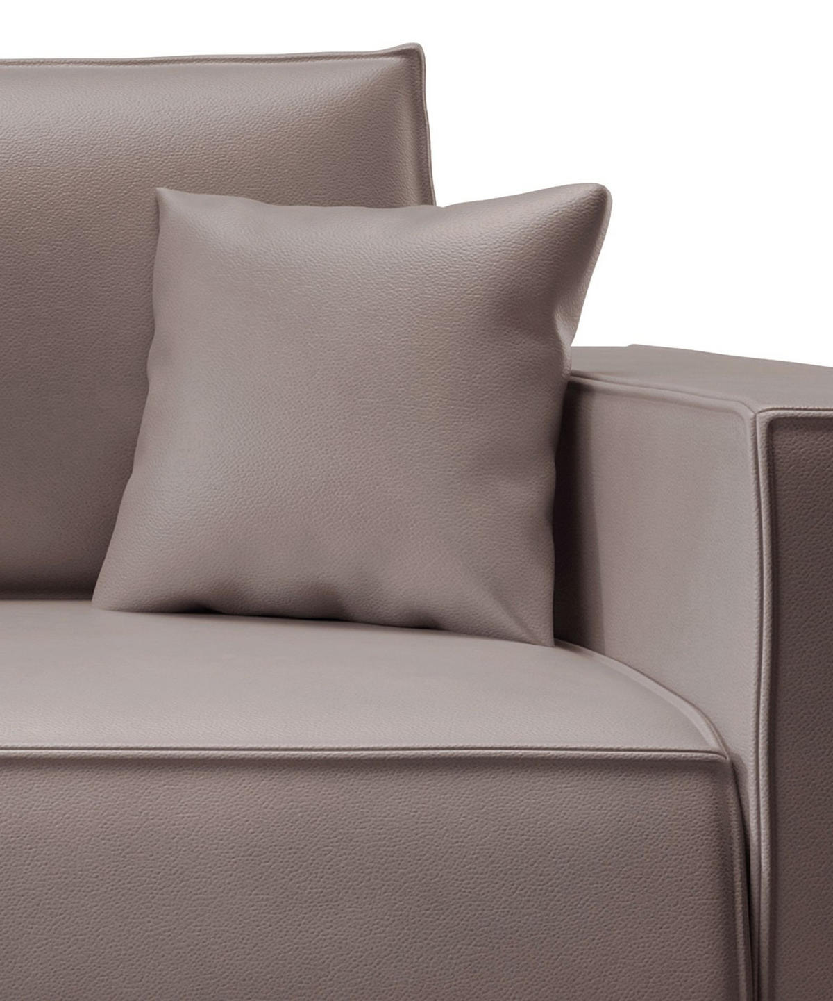 3-SITZER SCHLAFSOFA Farese Cuero Dunkelbeige, Kunstleder - Beige/Schwarz, Kunststoff/Textil (257/86/102cm) - Selsey