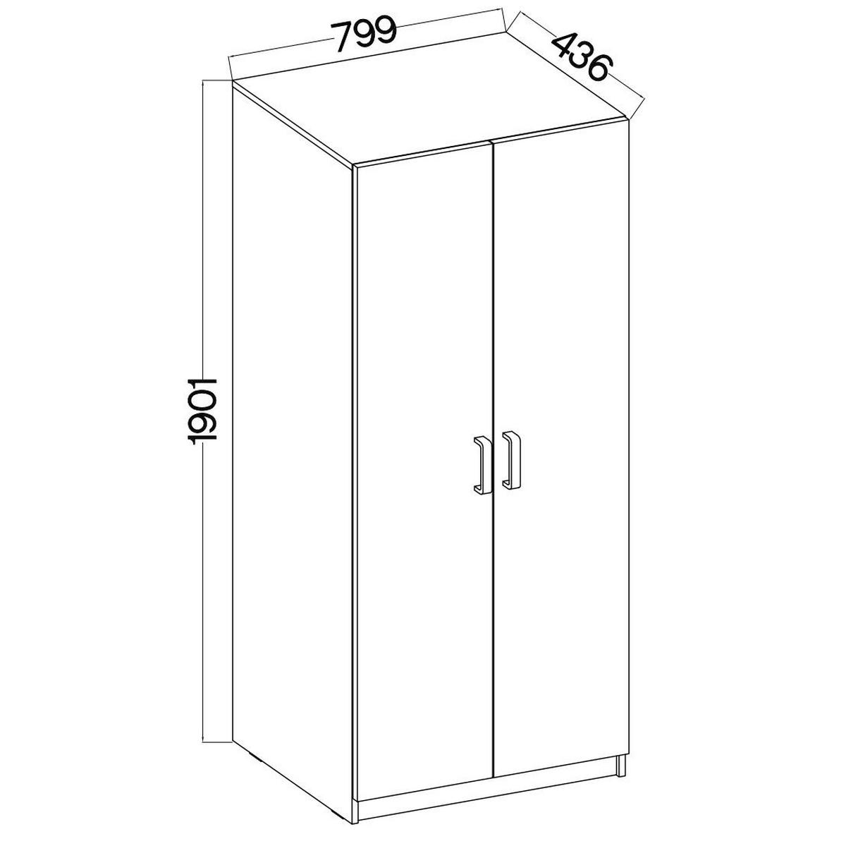 DREHTÜRENSCHRANK MALTESA 79,9/190,1/43,6cm 2-türig Eiche Artisan - Eiche Artisan, Holzwerkstoff (79.9/190.1/43.6cm) - MASSENO