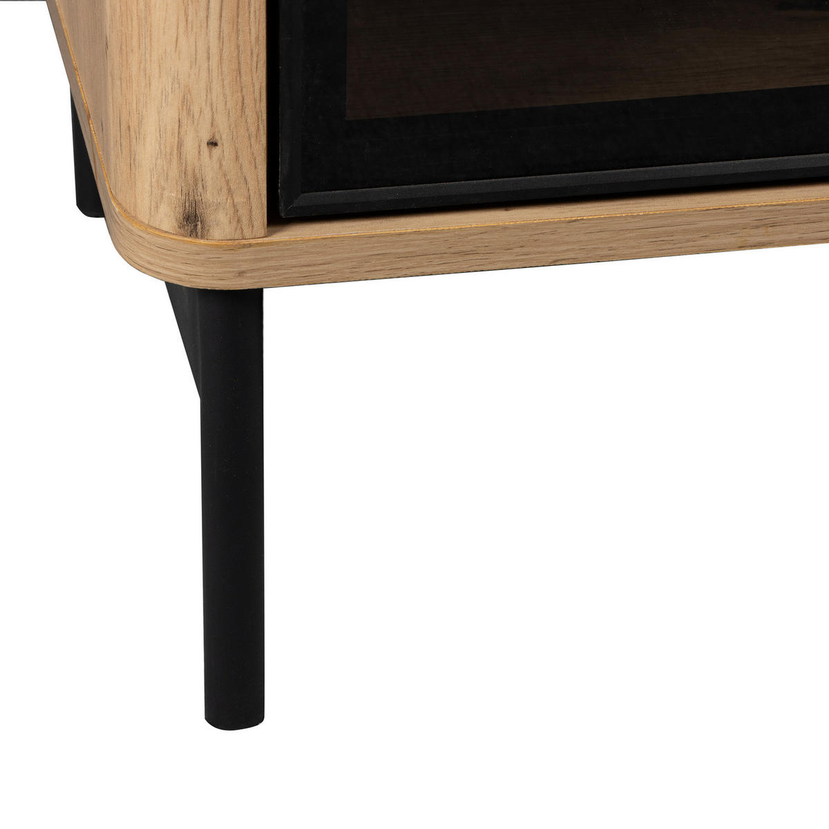 HIGHBOARD - Eiche Dekor / Schwarz - Eichefarben/Schwarz, Holzwerkstoff/Metall (89/128/40cm) - home24