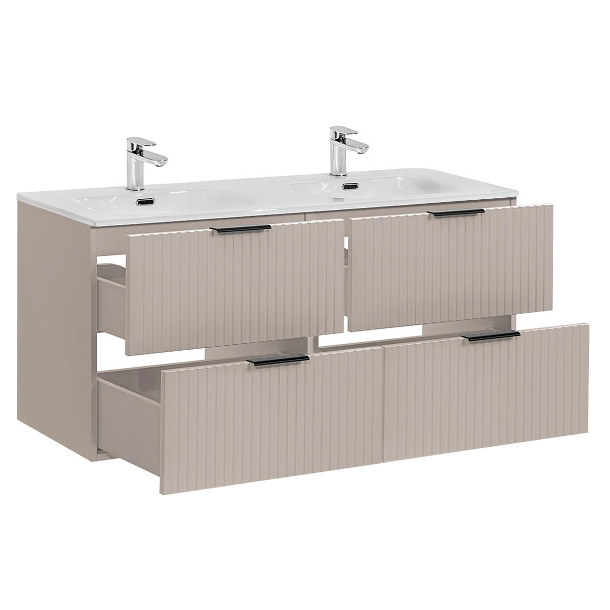 DOPPELWASCHTISCH 120.4cm Adriel Beige - Beige, Holzwerkstoff (120.4/57/46cm) - Petits-meubles