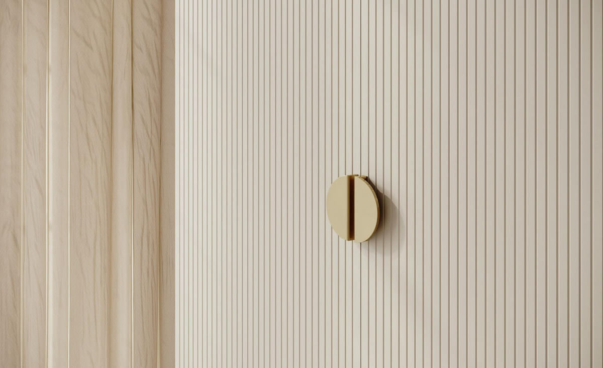 KLEIDERSCHRANK Moonir Greige 100 cm - Taupe/Goldfarben, Holzwerkstoff/Metall (100/200.5/57cm) - Selsey