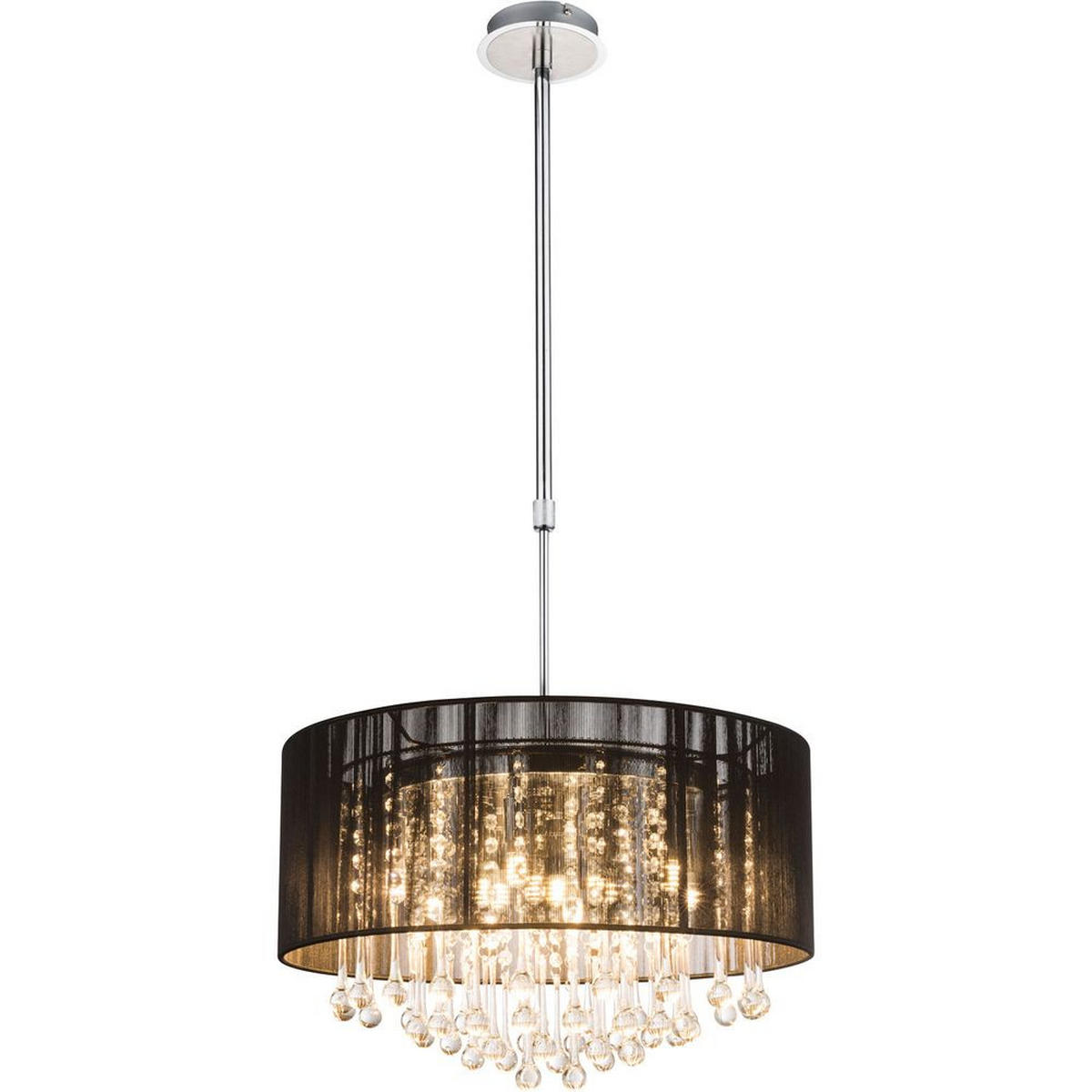 LED HÄNGELEUCHTE Bagana Metall Schwarz - Schwarz, Glas (50/50/120cm) - Globo Lighting