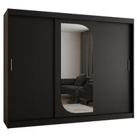 SCHWEBETÜRENSCHRANK 200/250/62 3-türig - Silberfarben/Schwarz, Holz (250/200/62cm) - MÖBEL KRYSPOL