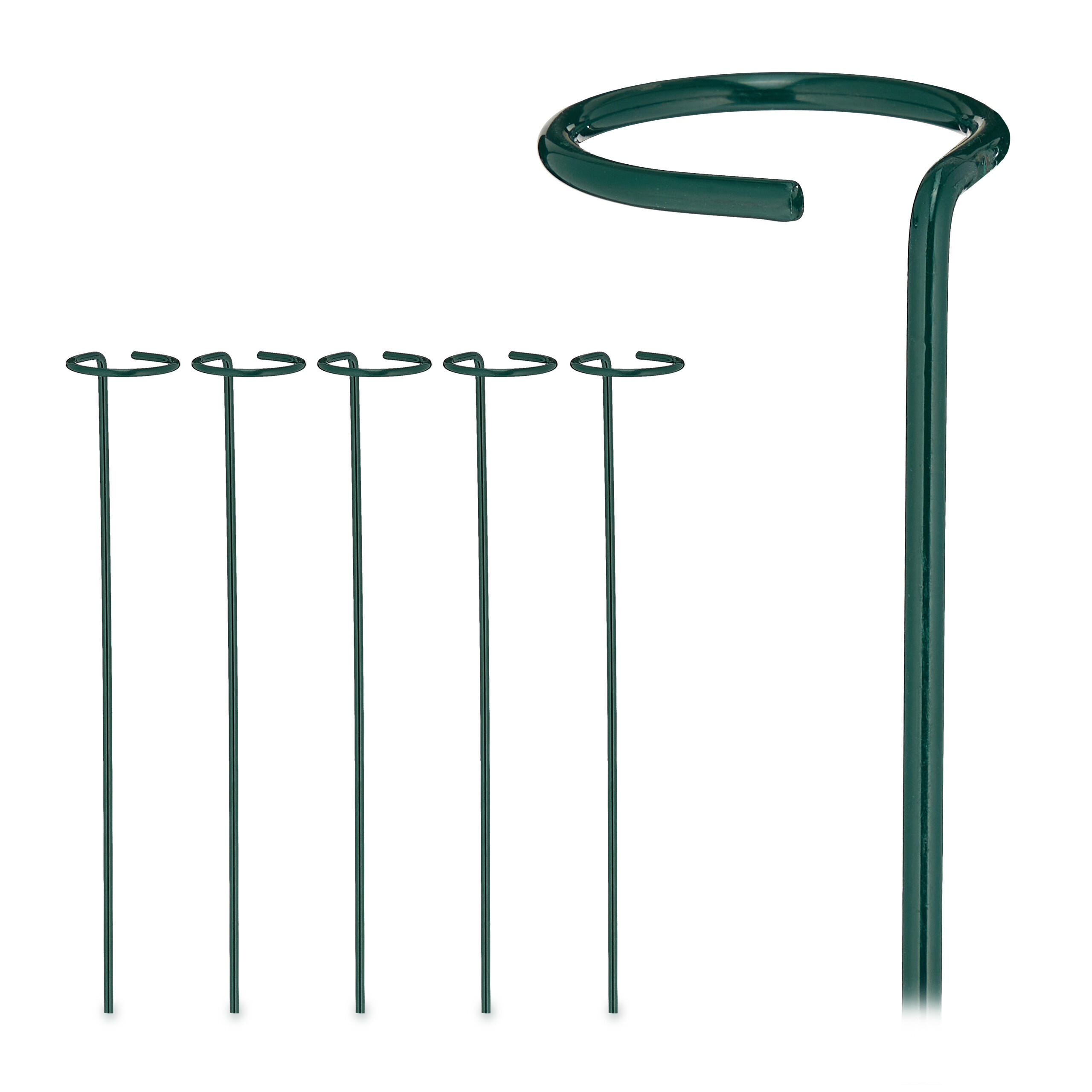 6xPFLANZSTÄBE - Dunkelgrün, Metall (6/40/6cm) - Relaxdays
