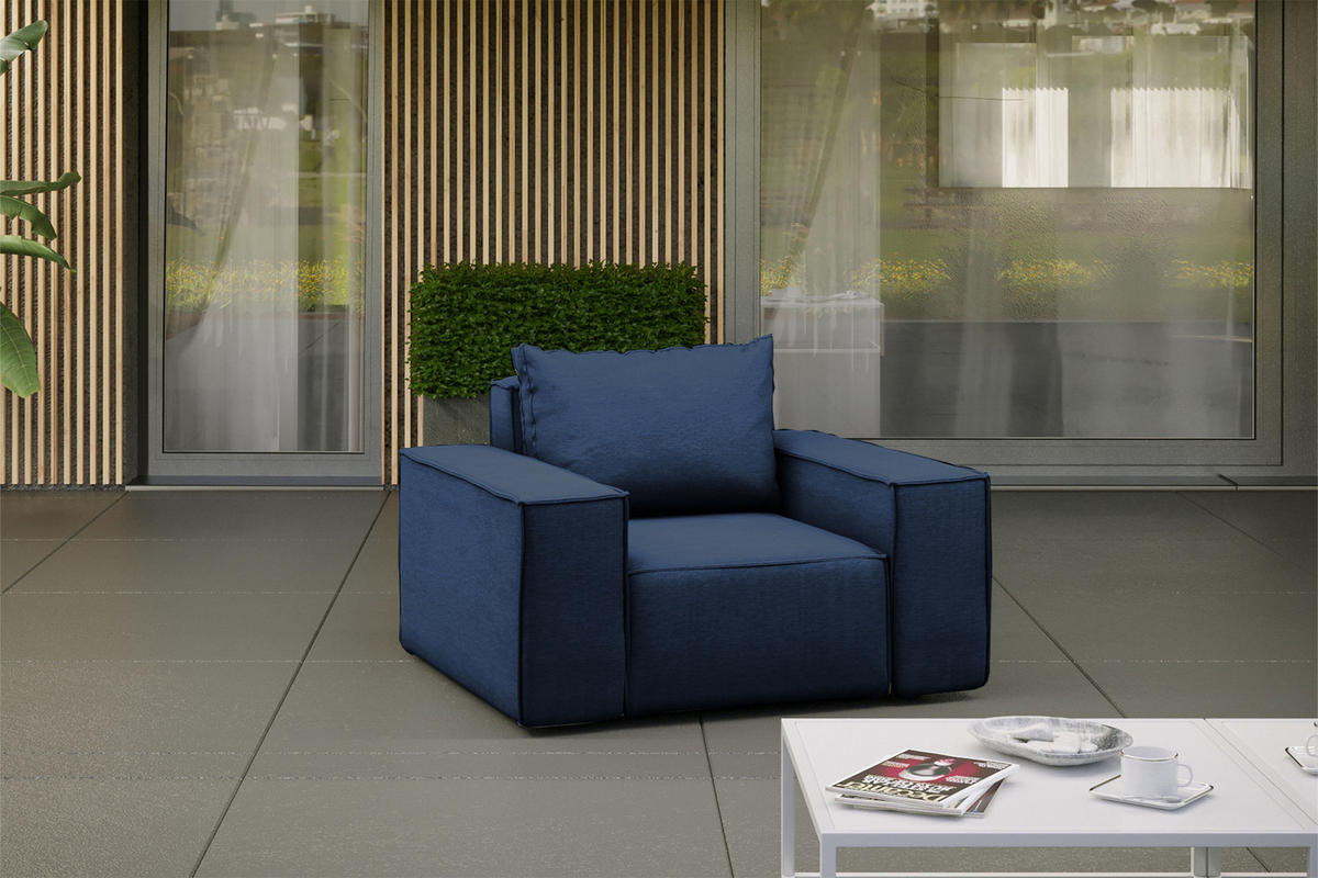 GARTENSESSEL SONNE Marineblau - Blau, Holz (115/73/88cm) - Kaiser Möbel