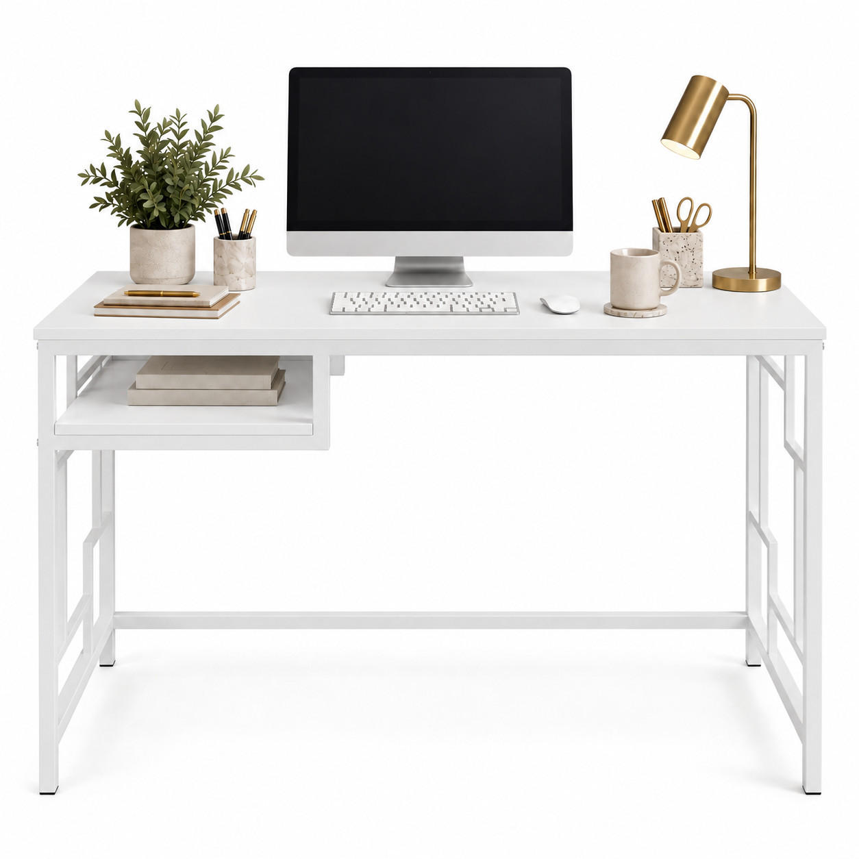COMPUTERTISCH Victory Weiss - Weiß, Holzwerkstoff (120/60/75cm) - Decorotika