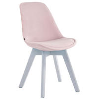 STUHL Samt pink - Pink/Weiß, Holz/Textil (48/84/55cm) - CLP