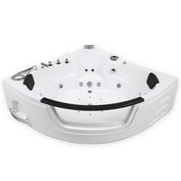 WHIRLPOOL LAGUNA L - mit Glasscheibe, 157 x 157 cm - Weiß, Keramik (157/65/157cm) - Home Deluxe