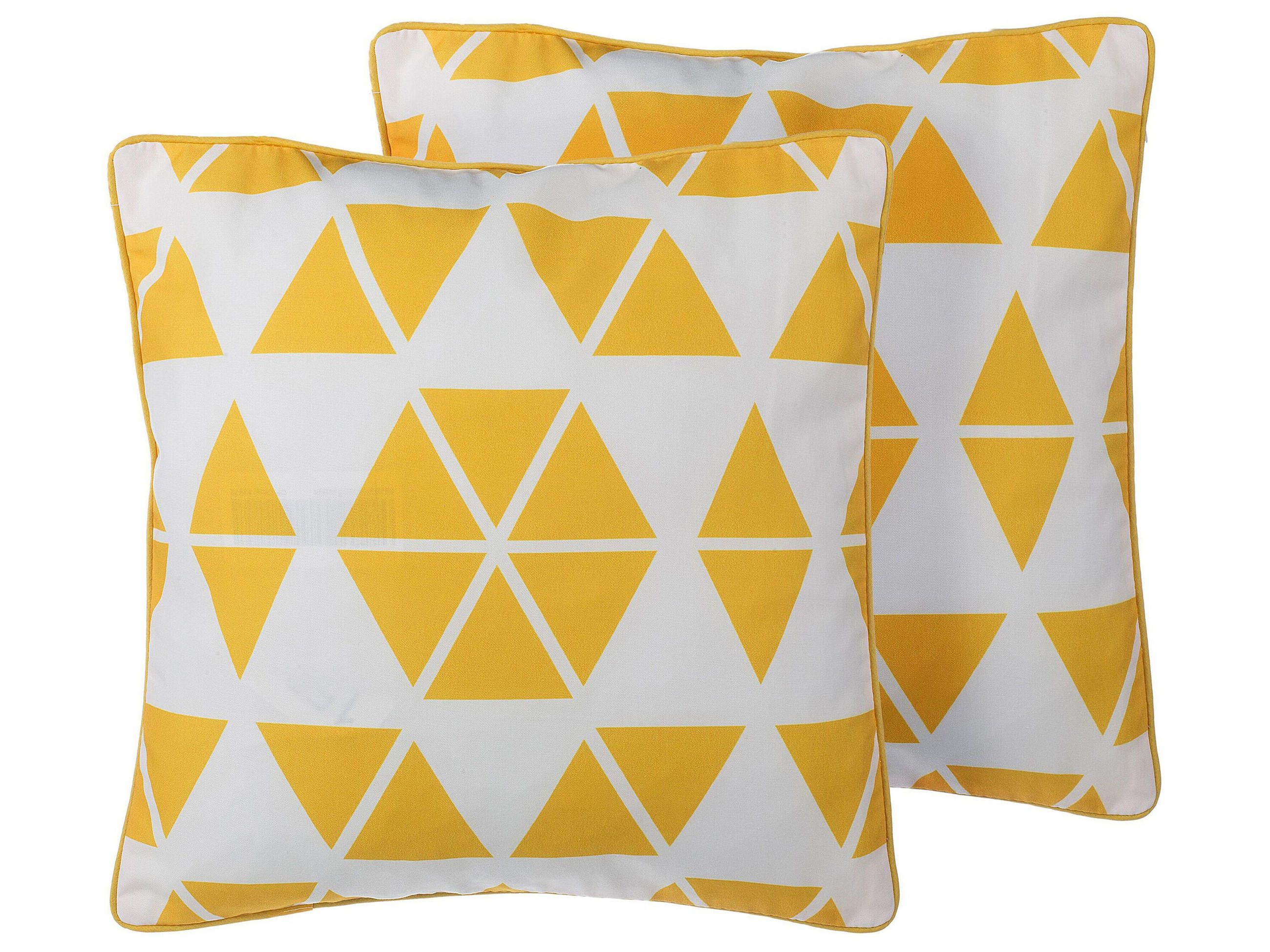 DEKOKISSEN 2er-Set Gelb 45/45 cm Pansy - Gelb, Textil (45/45cm) - Beliani