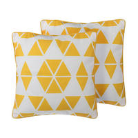 DEKOKISSEN 2er-Set Gelb 45/45 cm Pansy - Gelb, Textil (45/45cm) - Beliani