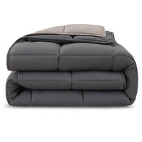 4-JAHRESZEITEN Steppbett Bi-Color im Wende-Design grau 155x220 - Grau, Textil (155/220cm) - wometo