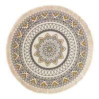 BAUMWOLLTEPPICH mit Mandala-Muster rund 145 cm - Multicolor, Textil (145/145cm) - Homescapes