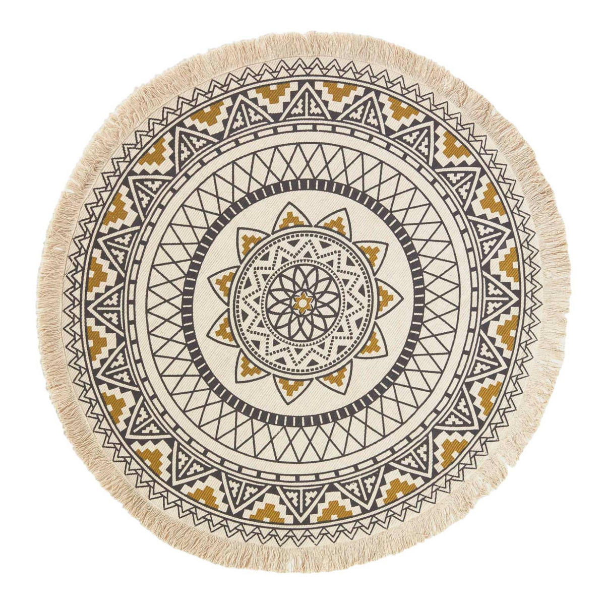 BAUMWOLLTEPPICH mit Mandala-Muster rund 145 cm - Multicolor, Textil (145/145cm) - Homescapes