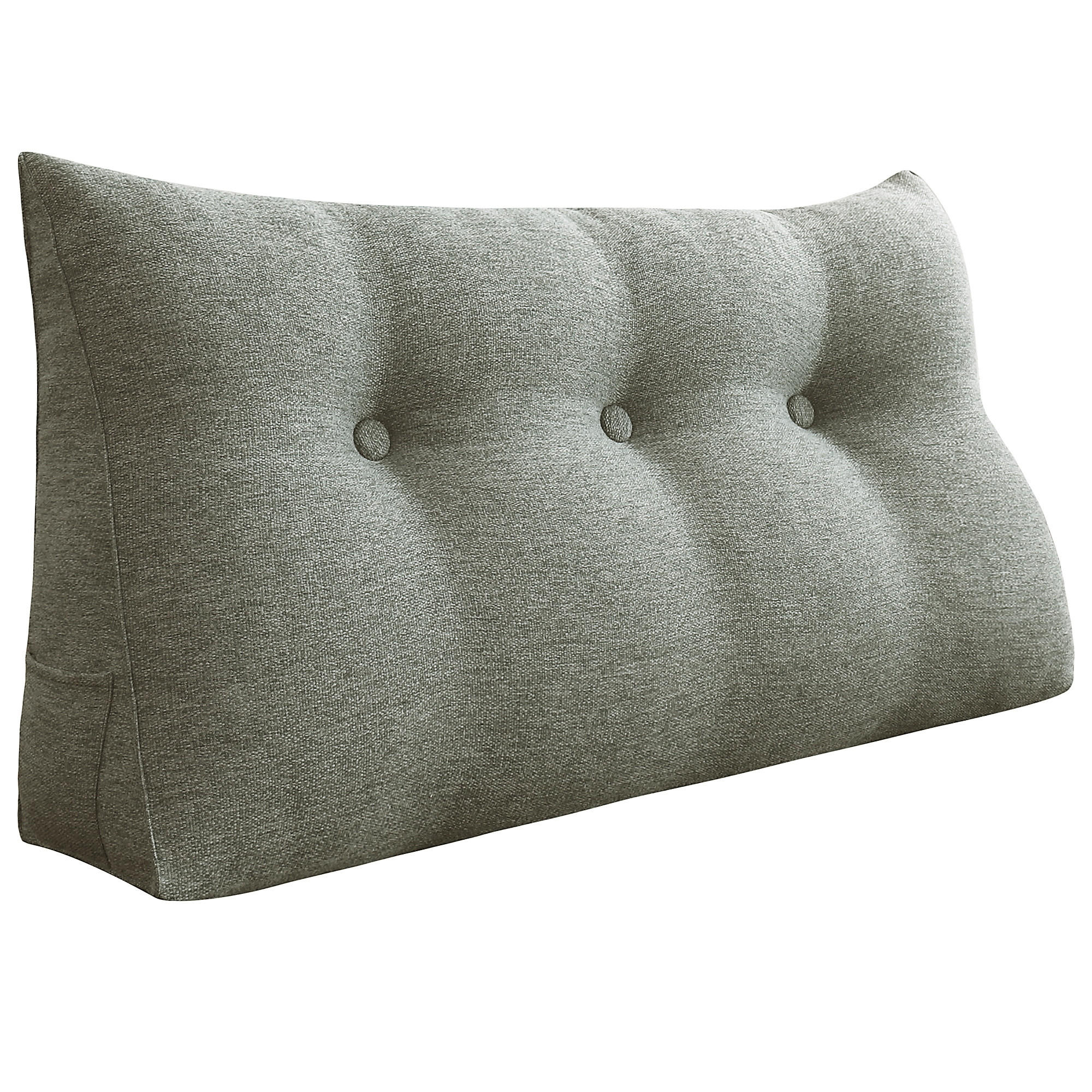 RÜCKENKISSEN für Bett Leinenlook Grau 100 cm - Grau, Textil (50/100cm) - Vercart