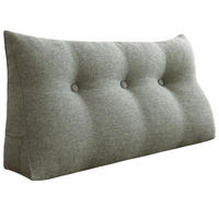 RÜCKENKISSEN für Bett Leinenlook Grau 100 cm - Grau, Textil (50/100cm) - Vercart