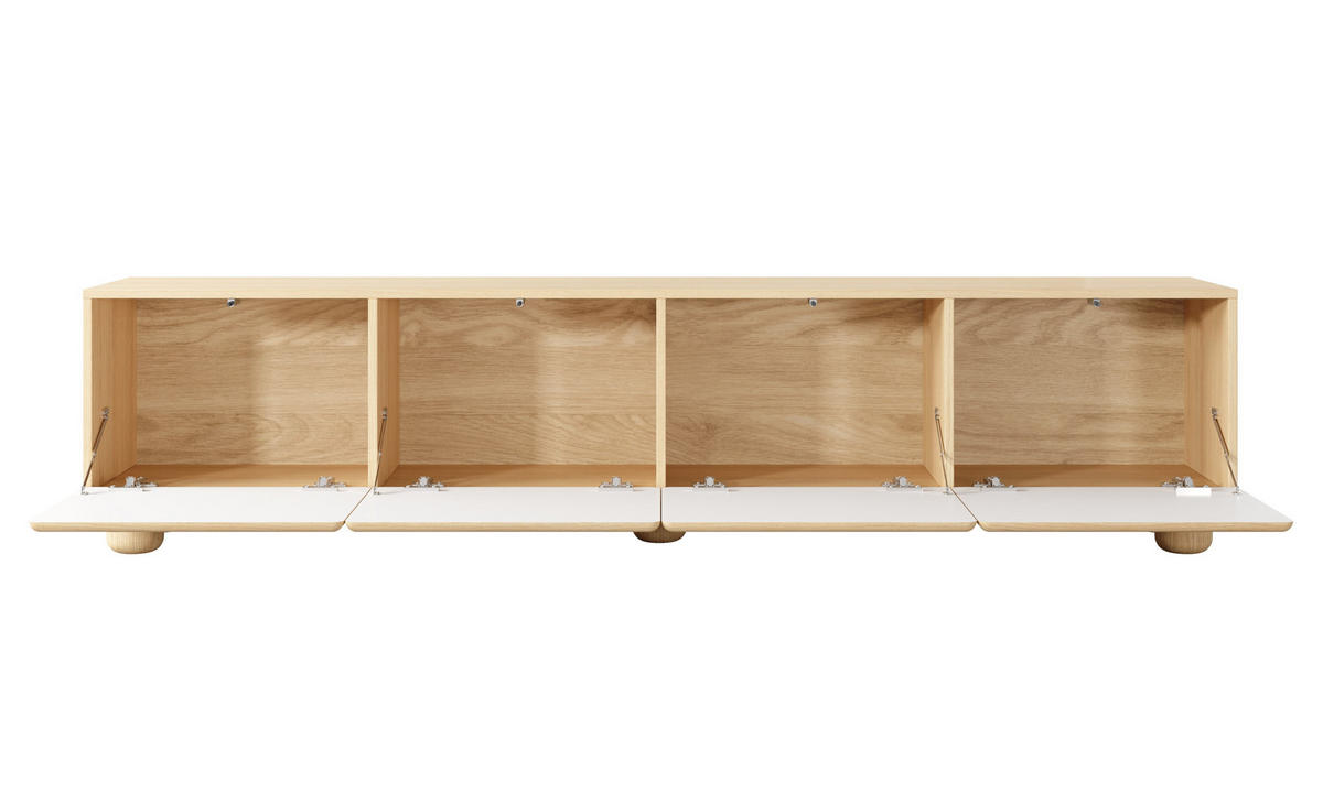 TV-SCHRANK 200 cm Bloom, Eiche Vicenza, Boho, 4 Türen - Eichefarben, Holz (200/47/38cm) - Emporius