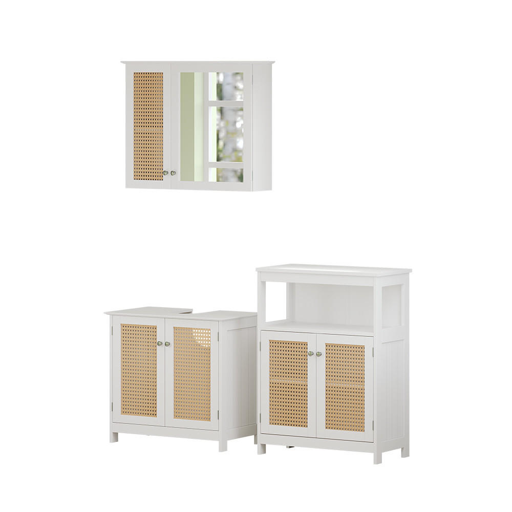 BADMÖBEL-SET Rosario Weiß 3-teilig - Weiß, Holzwerkstoff (60/58/35cm) - Vicco