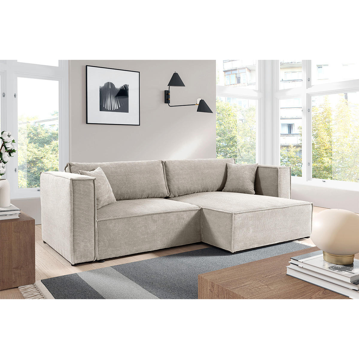 SOFA Jimmy 3 Sitzplätze Gebrochenes Weiß - Weiß, Holz (245/77/148cm) - Petits-meubles