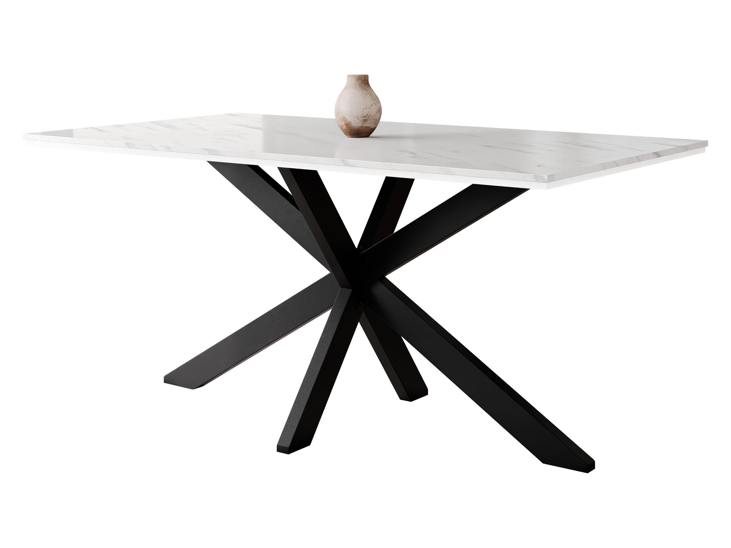 ESSTISCH Wero - Schwarz/Weiß, Holzwerkstoff/Metall (90/160/74cm) - MIRJAN24