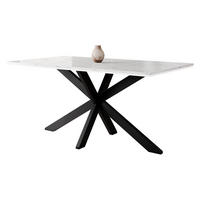 ESSTISCH Wero - Schwarz/Weiß, Holzwerkstoff/Metall (90/160/74cm) - MIRJAN24