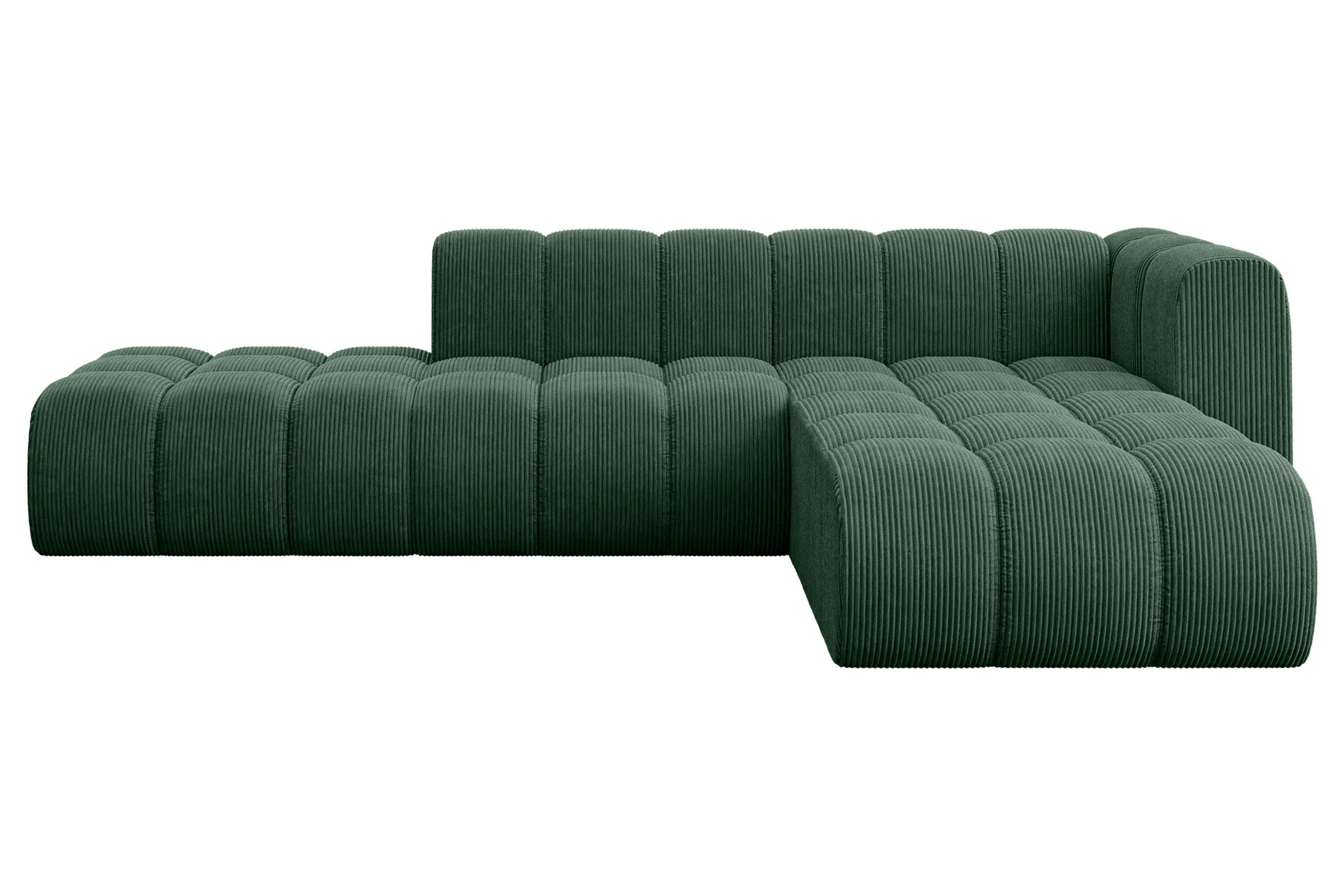 ECKSOFA modulares Sofa Zuvon-L1 - 296x177x70 cm Grün - Grün, Holzwerkstoff/Textil (296/177cm) - ALTDECOR