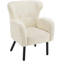 SESSEL Vänersborg, 72 x 71 x 92 cm, Bouclé creme/schwarz - Creme/Schwarz, Kunststoff (72/92/71cm) - tectake