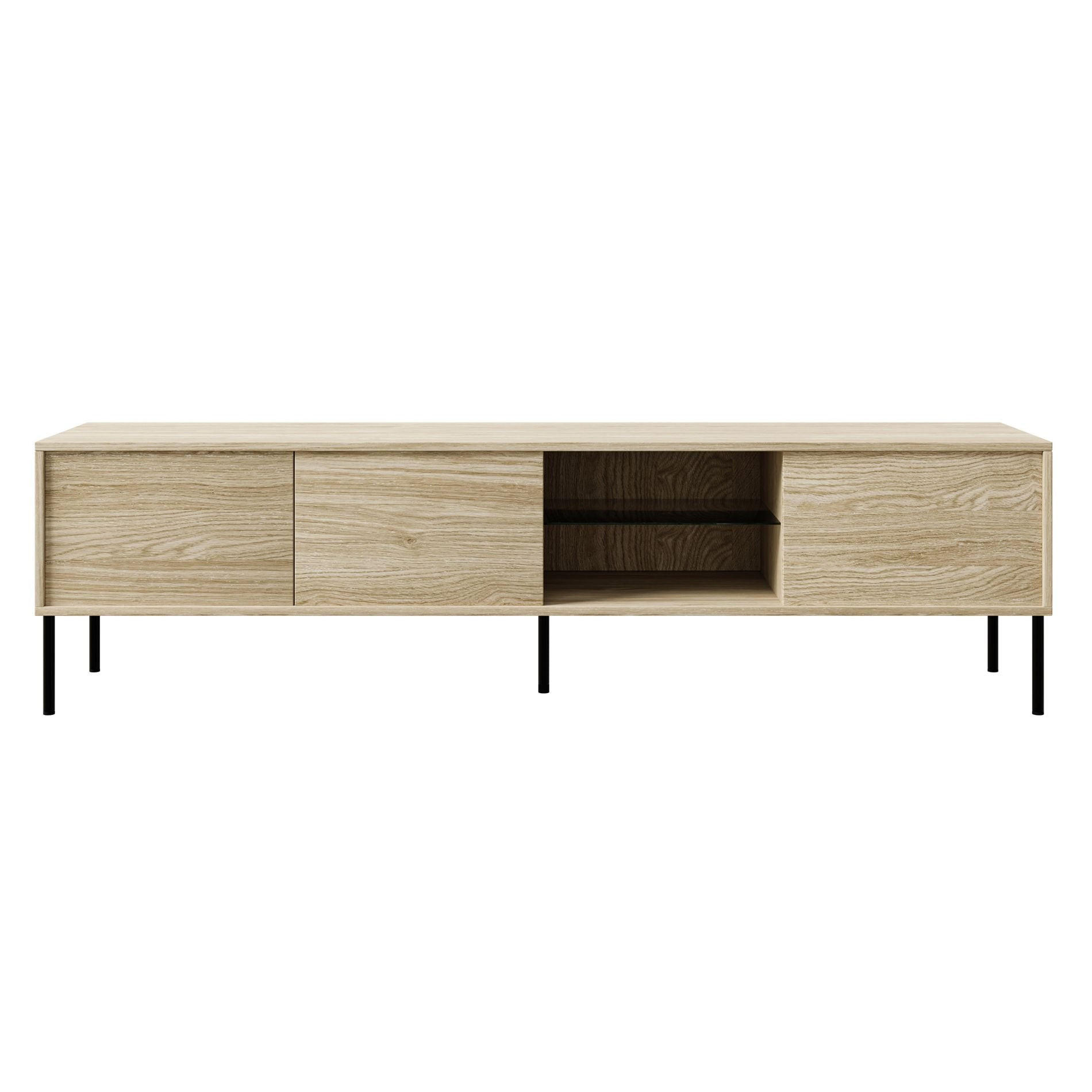 TV stolek Modity Dekor dub 175/47/31 cm - černá/barva dubu, kov/kompozitní dřevo (175/47.5/31.2cm) - Selsey
