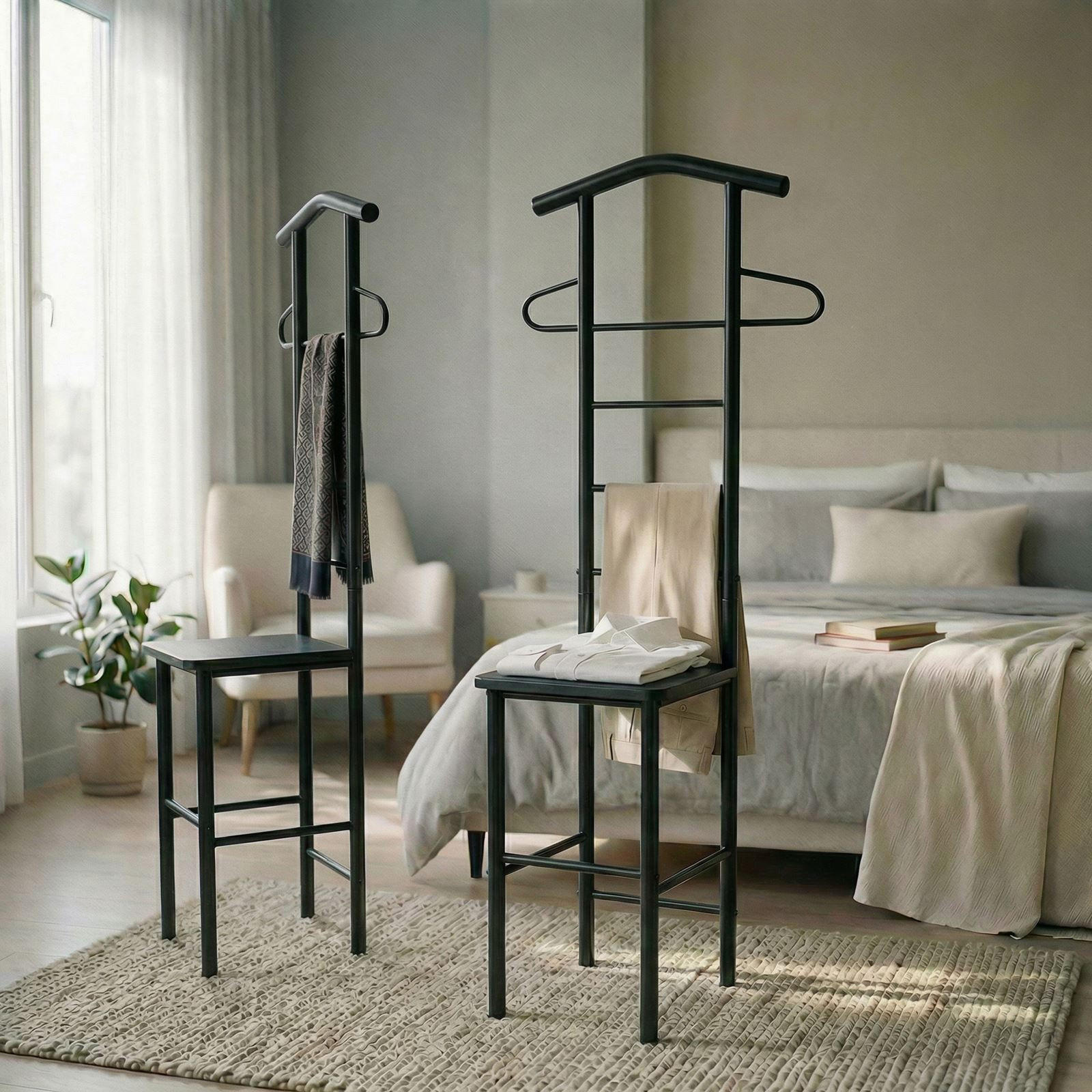 HERRENDIENER JIVO 2ER-SET - Schwarz, Metall (53/121/47cm) - CARO-Möbel