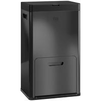 MÜLLTRENNER mit 3 Fächern Schwarz 45,7/35,8/76 cm - Schwarz, Metall (45.7/76/35.8cm)