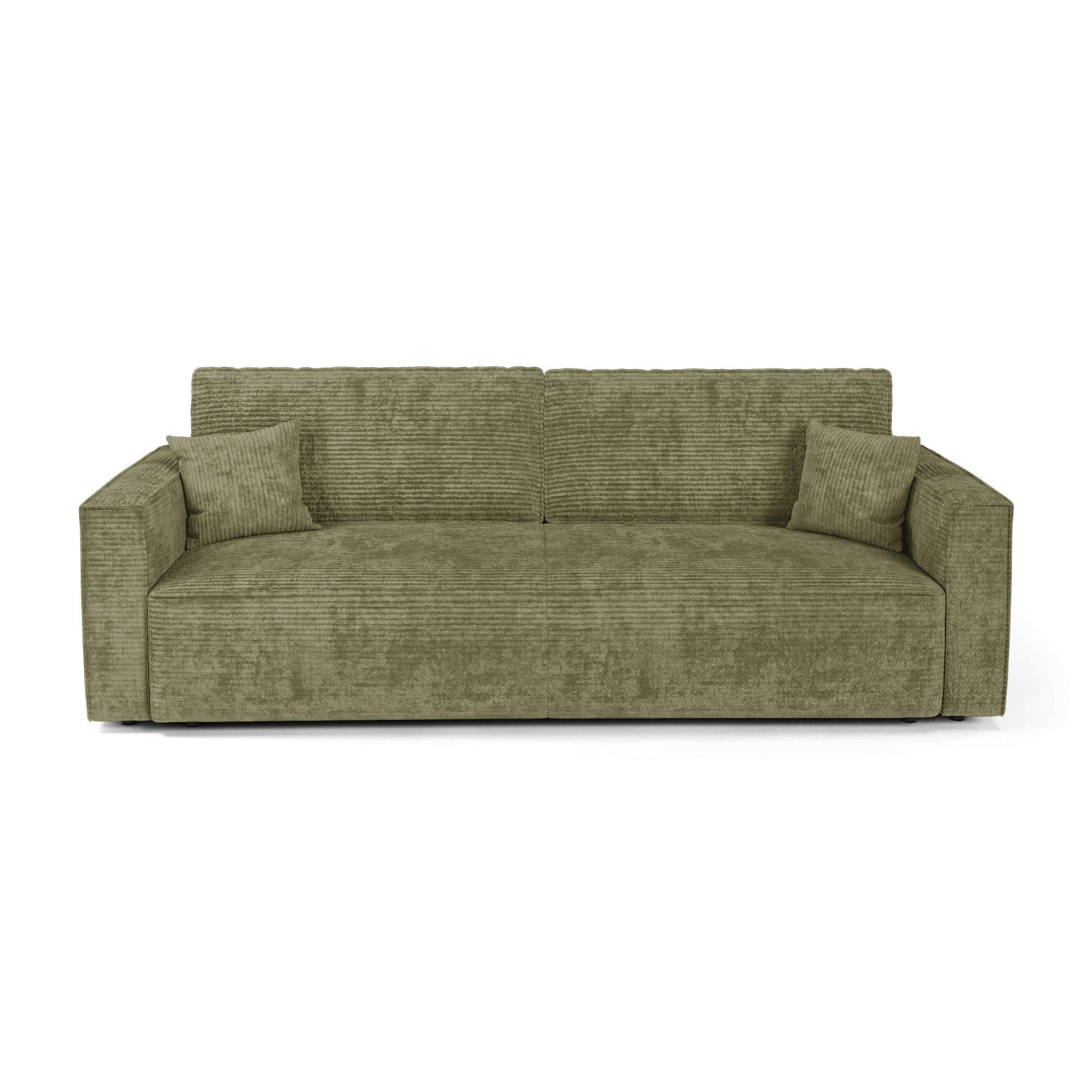SCHLAFSOFA mit Stauraum KELY Cord Olivgrün 254cm - Olivgrün/Grün, Textil (254/78/95cm) - Premium Interiors