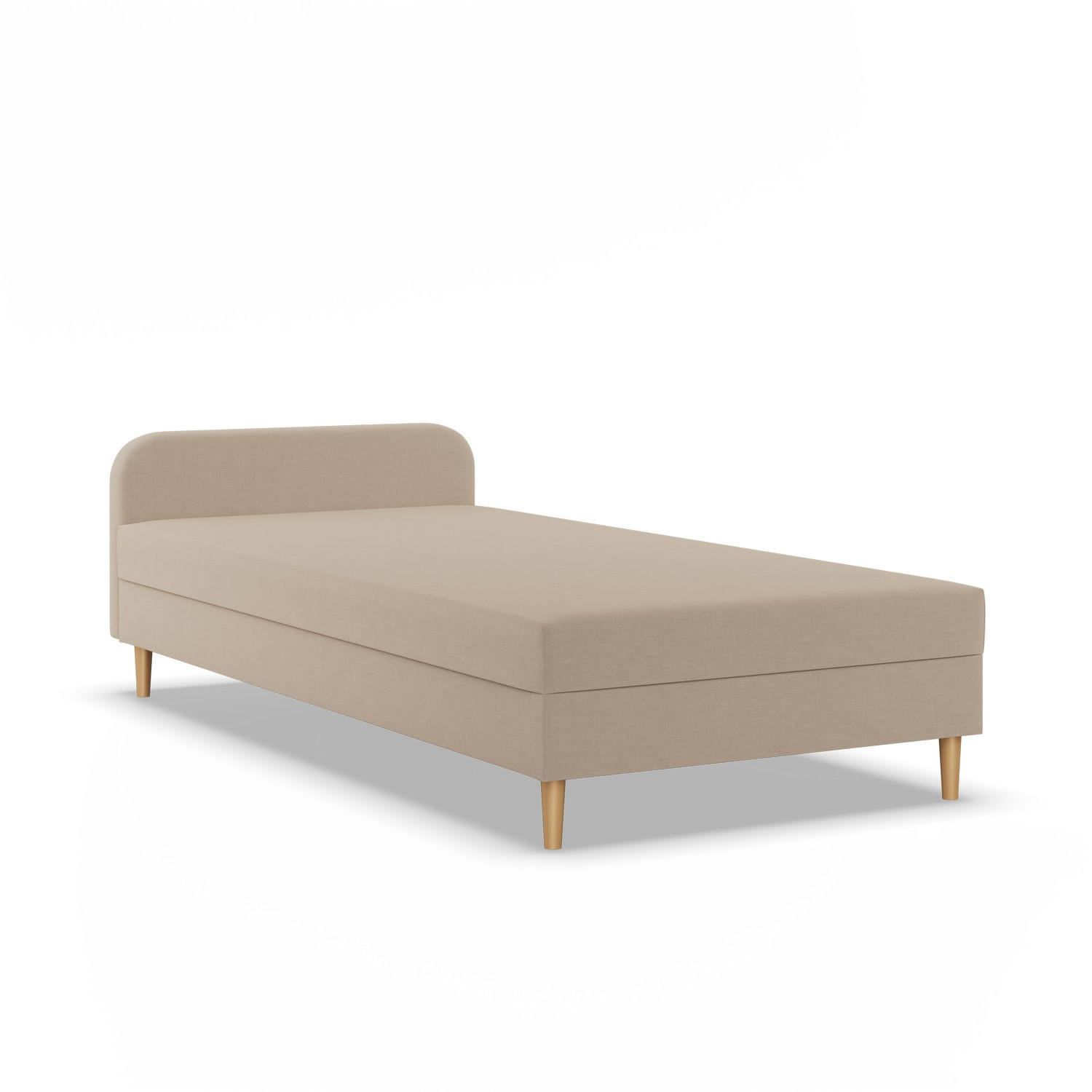 BOXBETT MIT KOPFTEIL 80x200 CASPE, Beige - Beige, Textil (80/200cm) - Mebligo
