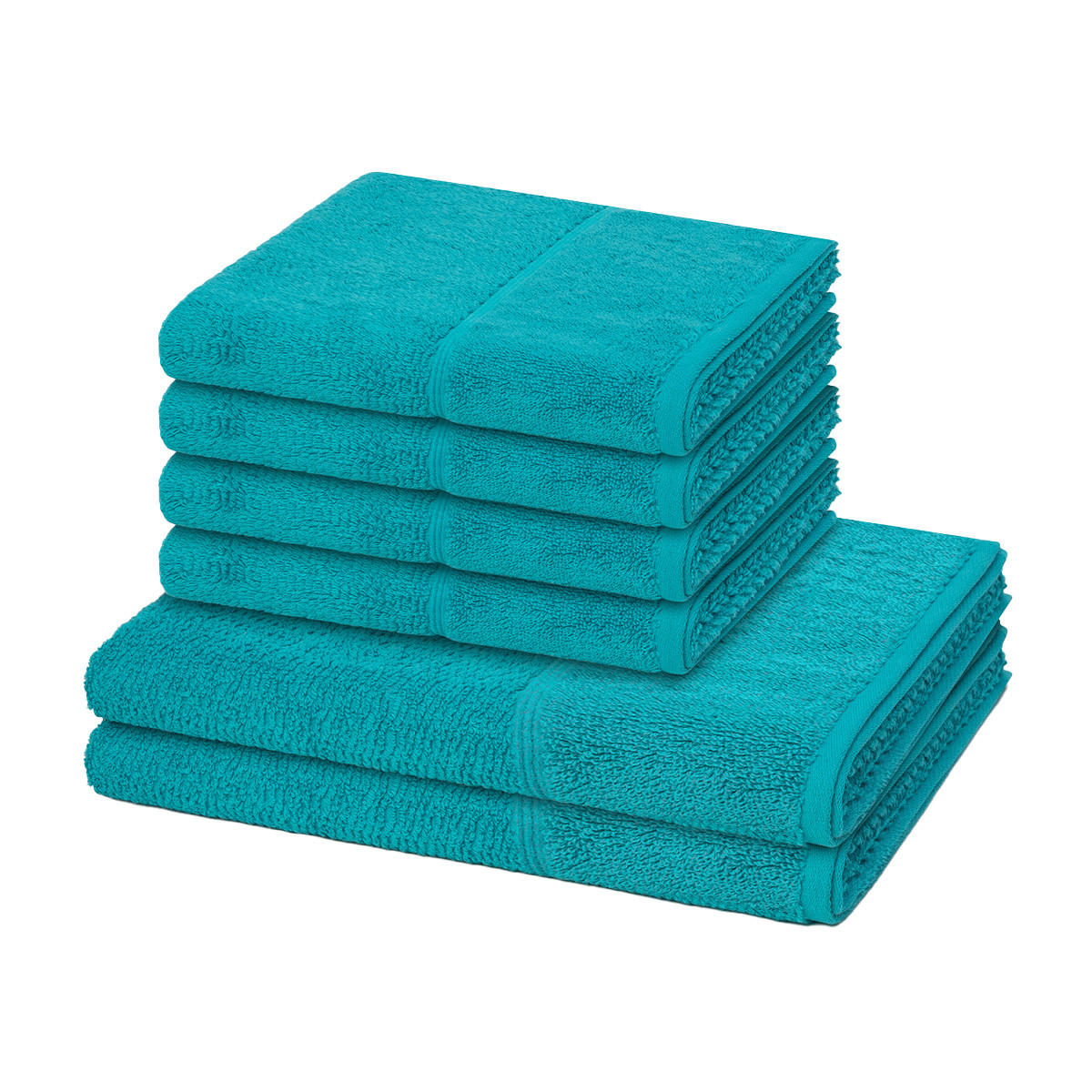 FROTTIERSET Pearl 6-teilig - Türkis, Textil (50/100cm) - MÖVE