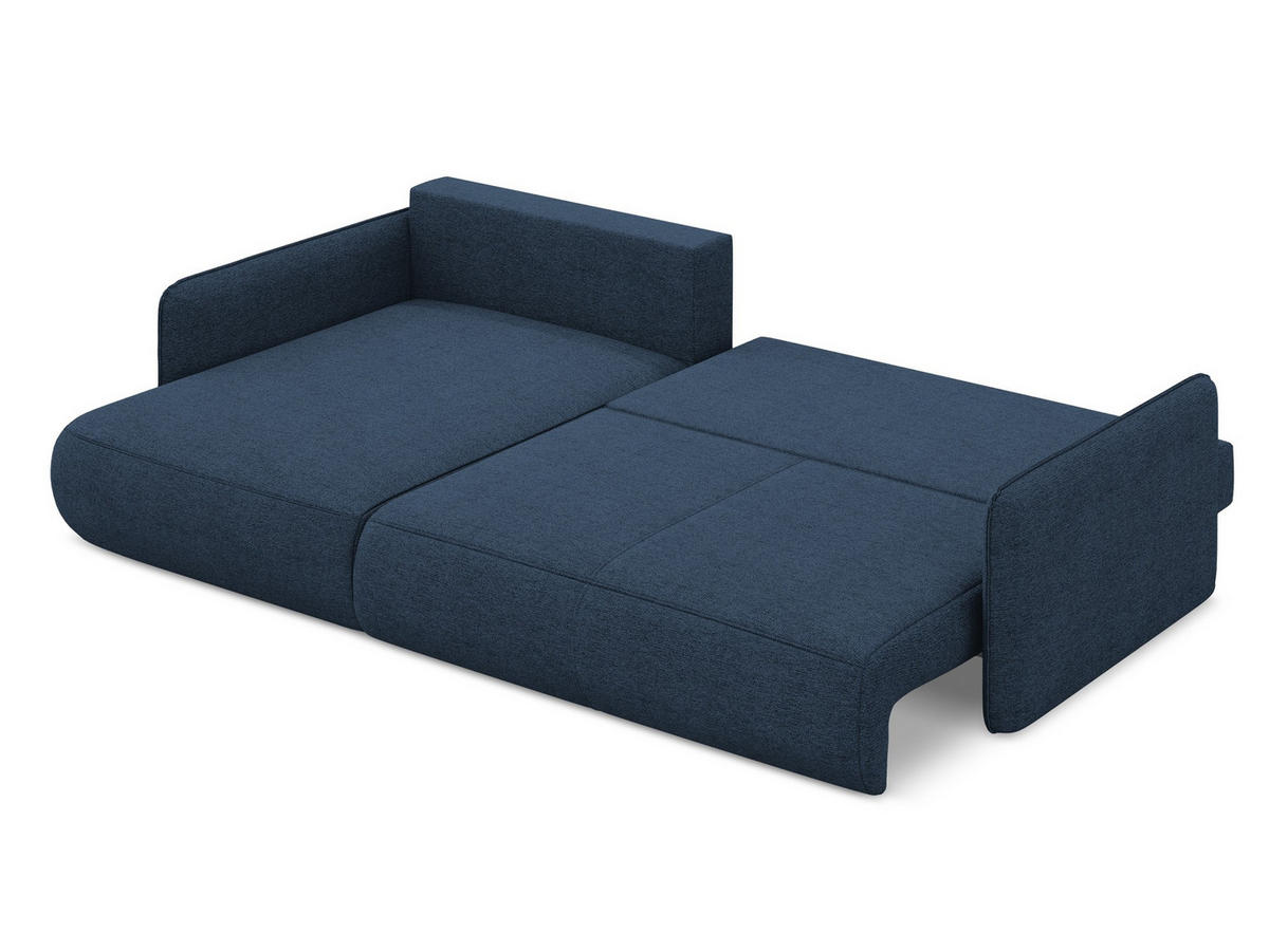 3-SITZER SOFA mit Schlaffunktion Samt Stoff Schwarz - Schwarz, Kunststoff/Textil (255/85/105cm) - Makamii