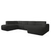 WOHNLANDSCHAFT Didim Grau 378/220/78 cm – großes Sofa stilvoll & bequem L - Schwarz/Grau, Kunststoff/Textil (220/78/378cm) - AX Living