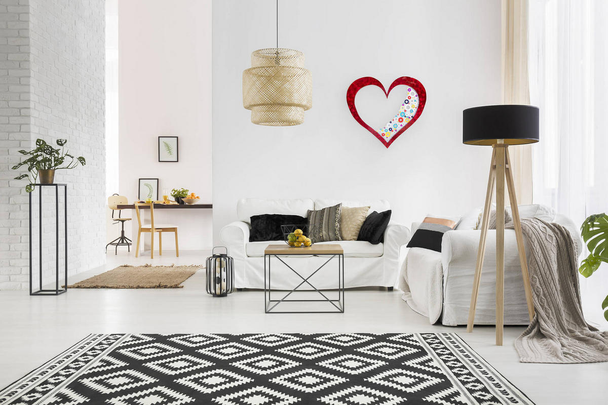 WANDDEKO Rot 100/91 cm - Rot, Metall (4.81/91/3cm) - KUNSTLOFT