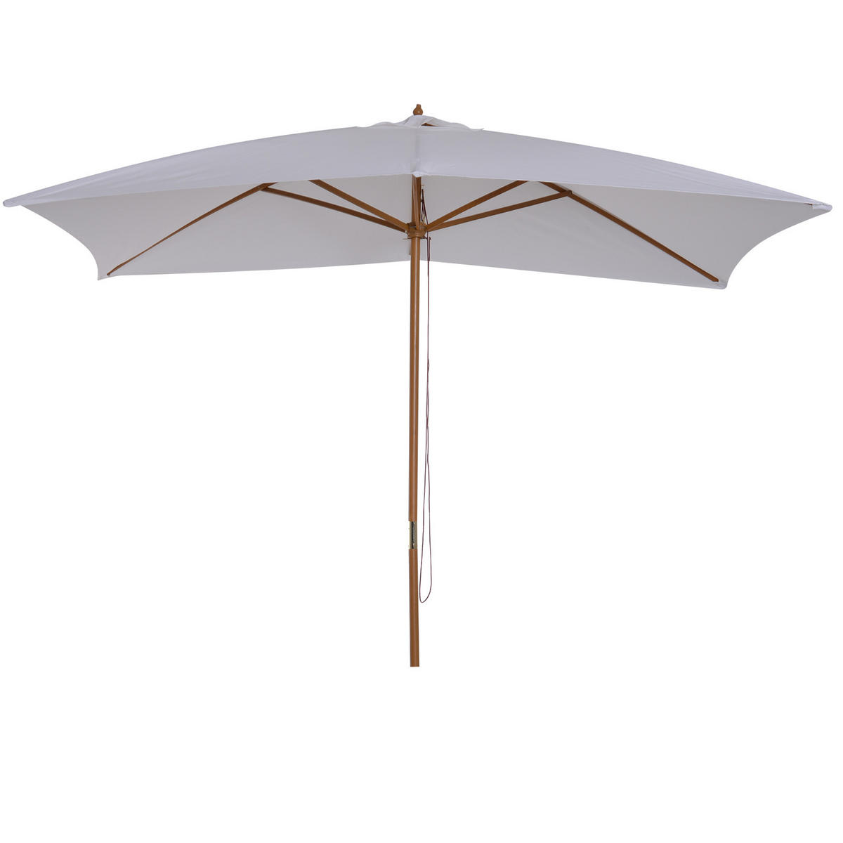 SONNENSCHIRM DE-11385 rechteckig, Holz, 3 x 2 m Weiß - Weiß, Holzwerkstoff (200/295cm) - ComfortXL
