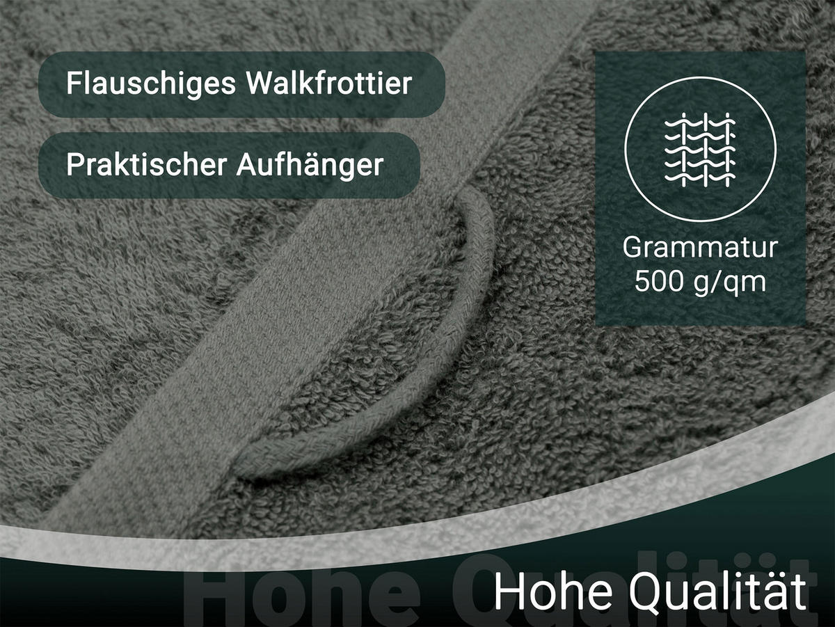HANDTÜCHER, 6er-Set, 50x100 cm, 100% Baumwolle, Grau - Grau, Textil (50/100cm) - Zollner