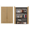 BADEZIMMERSCHRANK POLA MINI DD - ANTHRAZIT EICHE ARTISAN - Anthrazit/Eiche Artisan, Holzwerkstoff (64/90/30cm) - CDF