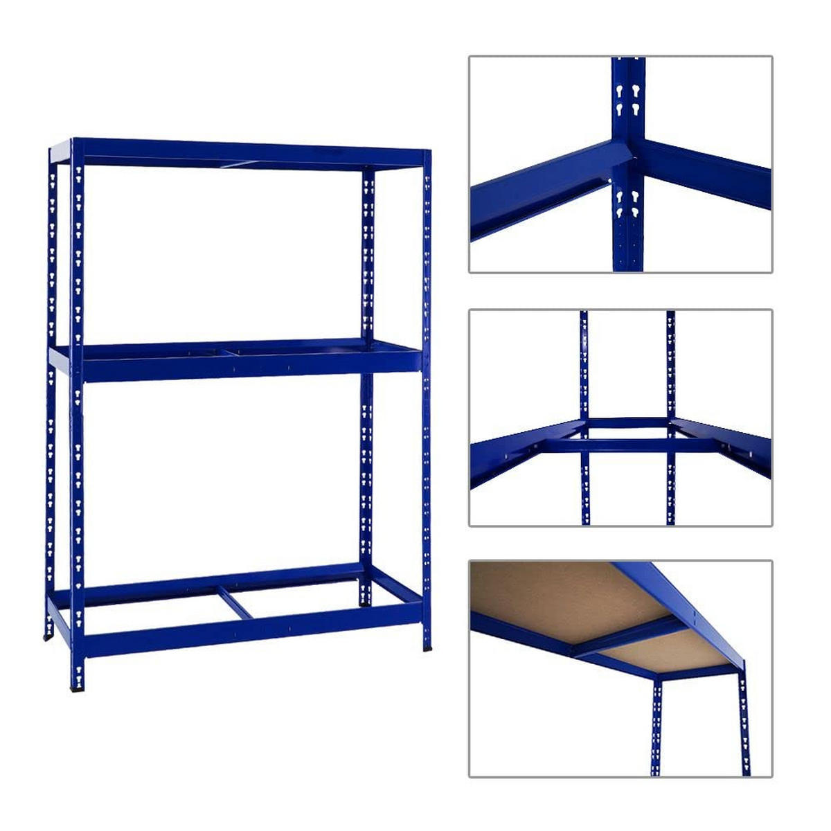 REIFENREGAL Tiger 2er-Set mit 2x 180x130x50 cm bis zu 24 Reifen mit Fachboden Blau - Blau, Metall (260/180/50cm) - PROREGAL