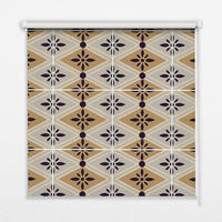 VNÚTORNÁ roleta - okenná roleta - roleta - 60x140 cm - Kvet v kosoštvorci - žltá, plast (60/140/0.5cm) - TULUP