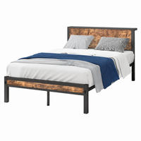 METALLBETT 120/200 cm in Antikbraun & Schwarz mit Stauraum - Braun, Holzwerkstoff/Metall (120/200cm) - WISHDOR