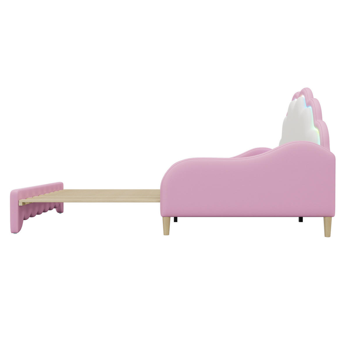 POLSTERBETT 140/200 cm Rosa aus PU mit LED-Beleuchtung - Rosa, Kunststoff (140/200cm) - OKMYHOME