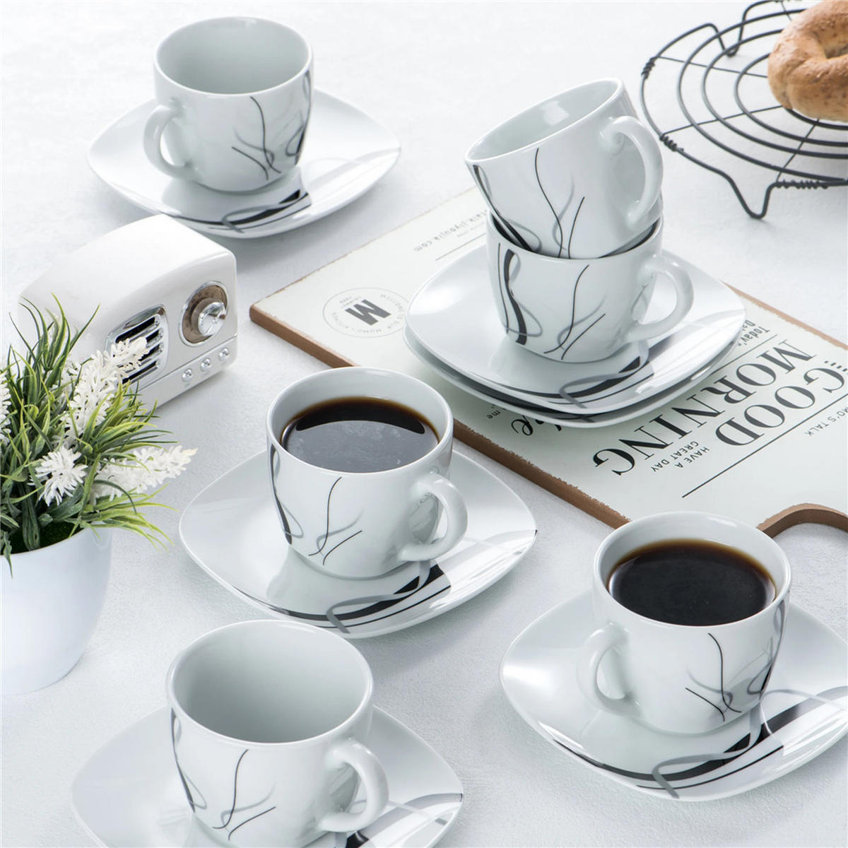 KOMBISERVICE 60-teilig Porzellan Set für 12 Personen - Weiß, Keramik (24.7/2.2/24.7cm) - Kaket