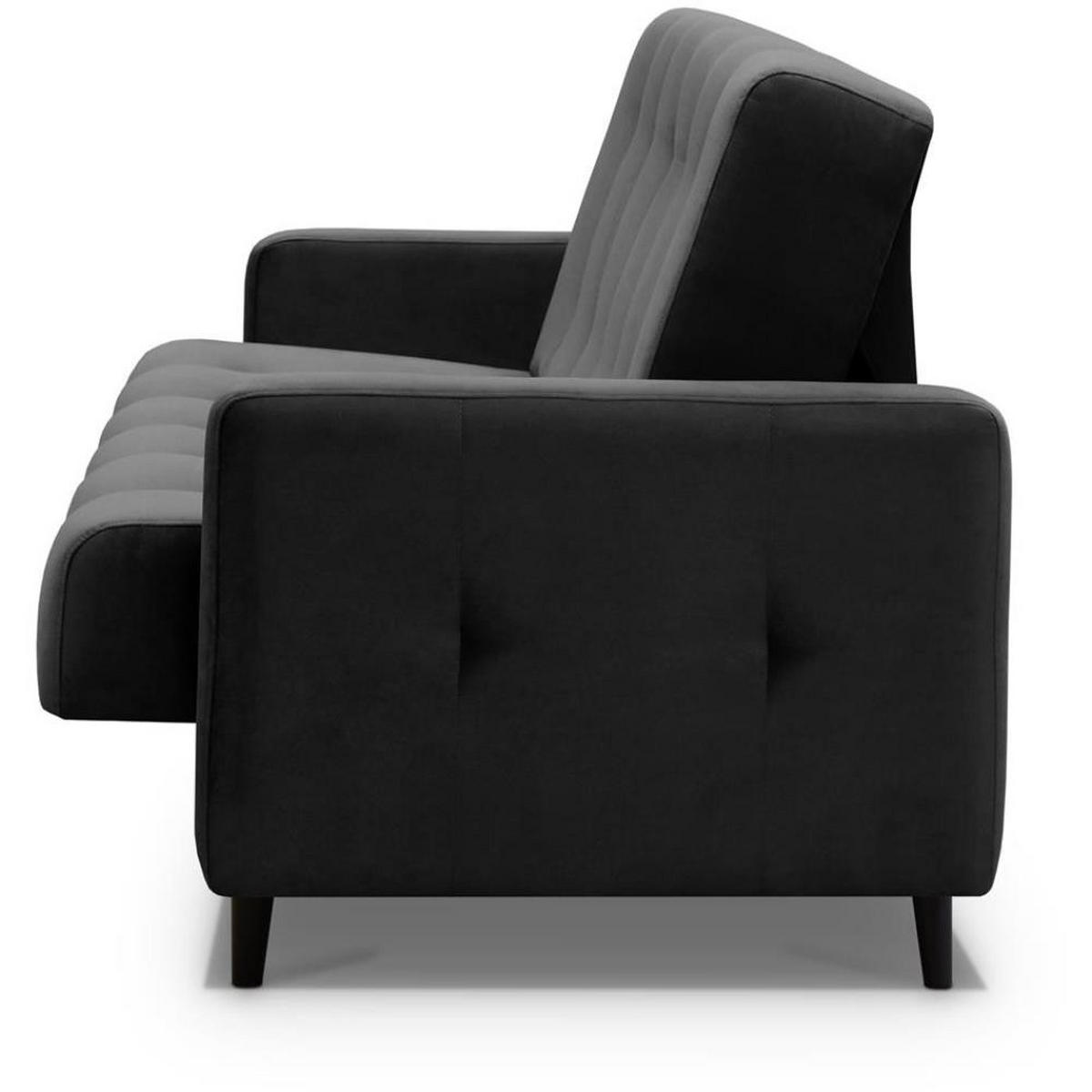 3-SITZER Schlafsofa Nancy Bis schwarz - Schwarz, Holz/Textil (220/89/93cm) - Beautysofa