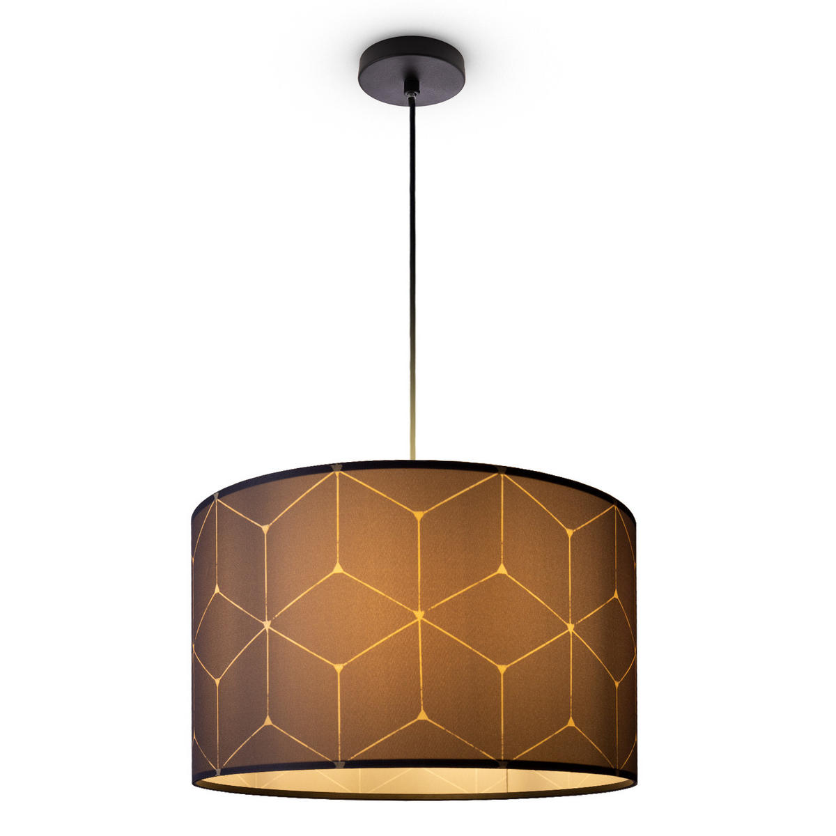 PENDELLEUCHTE Hugo Pd1 Cub 010 - Schwarz, Metall (45.5/45.5/27cm) - Paco Home